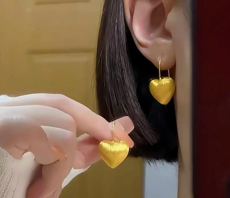 Eternal Bloom Heart 24k Heart  Earrings