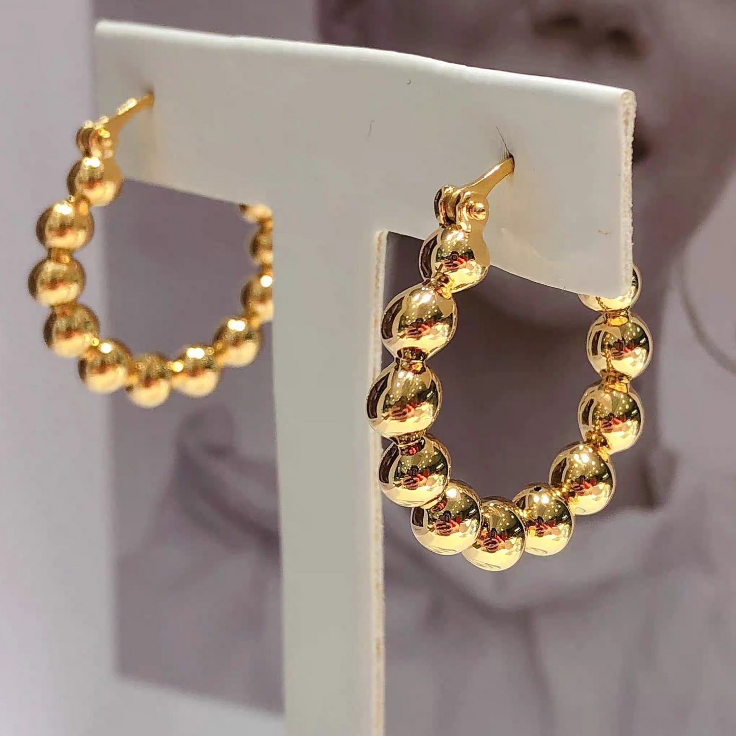 Elegant 24k Gold Women's Hoop Earrings