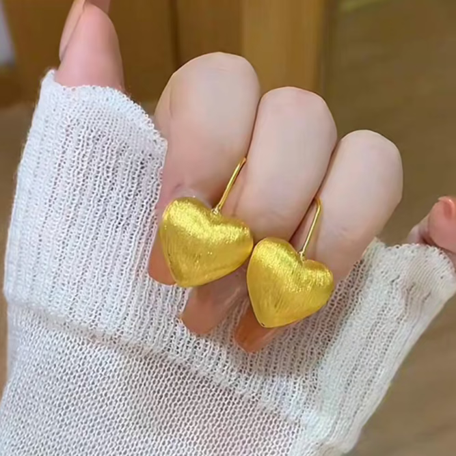 Eternal Bloom Heart 24k Heart  Earrings